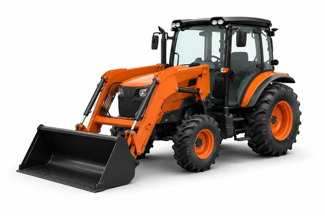 Compact tractor with front loader